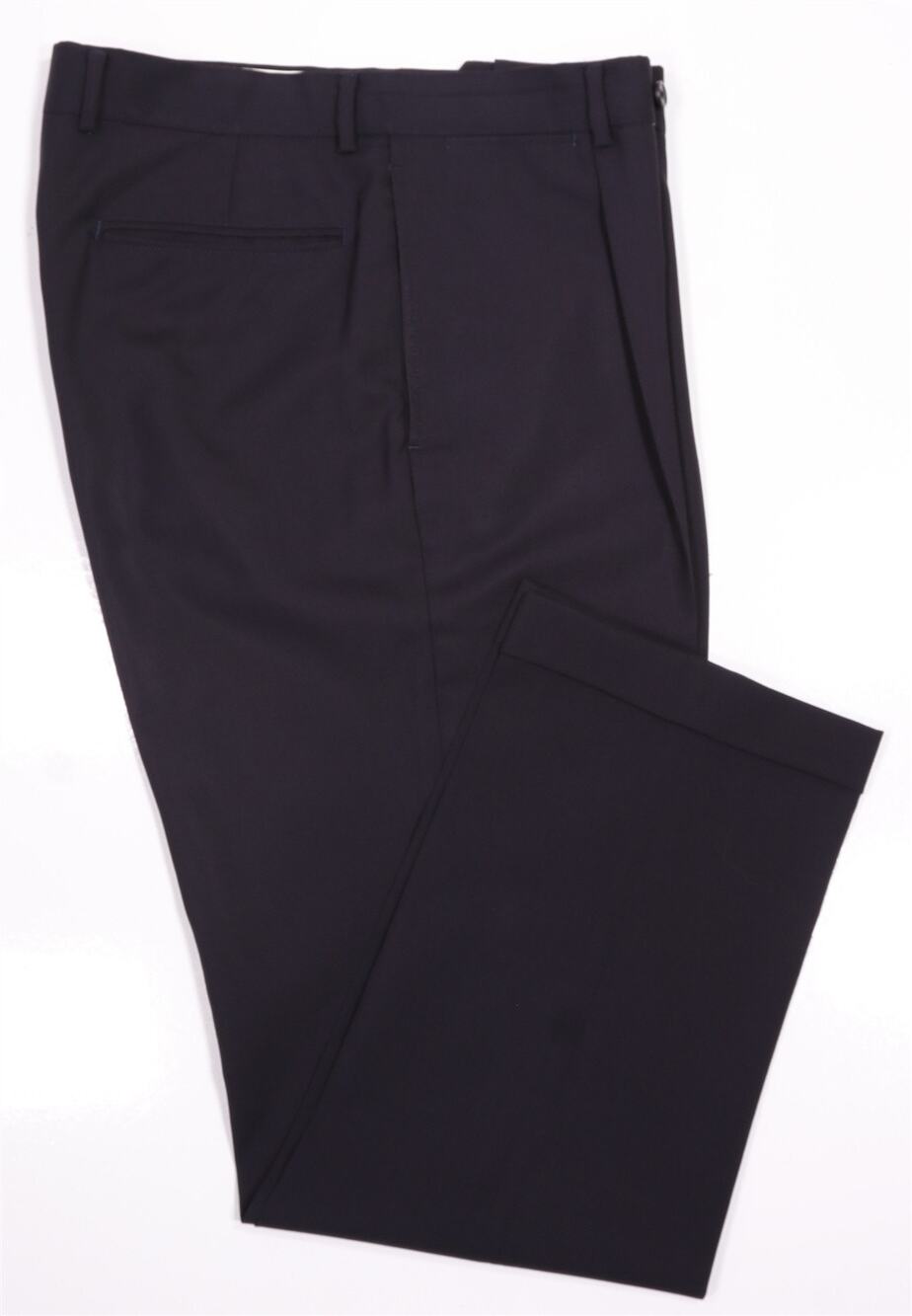 J Press Solid Navy Blue Pleated Wool Dress Pants Trousers 32x29